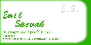 emil spevak business card